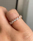 0.5ct Marquise Simulated Diamond Half Eternity Wedding Band 14k Rose Gold Plated