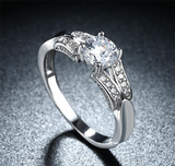 1.5Ct Round Cut Diamond Stylish Split Band Engagement Ring 14K White Gold Finish