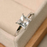 2.2ct Engagement Ring Princess Cut Diamond Solitaire Design 14k WhiteGold Finish