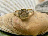 1.6ct Engagement Ring Round Cut Yellow Sapphire Solitaire 14k Yellow Gold Finish
