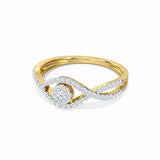 1.2ct Engagement Ring Round Cut Diamond Split Shank Halo 14k Yellow Gold Finish