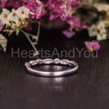 0.2ct Round Cut Moissanite Anniversary Women Wedding Band 14k Rose Gold Plated
