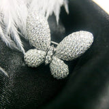 3ct Round Cut Diamond Engagement Ring 14k White Gold Finish Butterfly Design