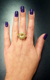 2.6ct Engagement Ring Oval Cut Yellow Citrine Floral Cluster 14k White Gold Over