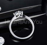 0.55ct Round Cut Moissanite Solitaire with Accents Ring 14k White Gold Plated