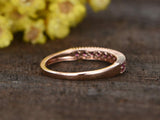 2.1ct Round Pink Sapphire Wedding Band Milgrain Half Eternity 14k Rose Gold Over