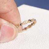 0.12ct Round Cut Simulated Sapphire Anniversary Wed Band 14k Yellow Gold Plated