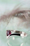 0.5ct Round Cut Pink Ruby Engagement Ring Solitaire Curved 14k White Gold Finish