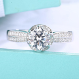 2ct Round Cut Diamond Engagement Ring 14k White Gold Finish Unique Promise Women