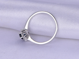 2ct Oval Cut Blue Sapphire Diamond Floral Solitaire Ring 14k White Gold Finish