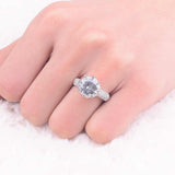 2ct Round Cut Diamond Engagement Ring 14k White Gold Finish Crown Fancy Wedding