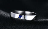 0.3ct Round Cut Blue Sapphire Tension Set Solitaire Ring 14k White Gold Finish