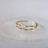 0.2ct Round Cut Moissanite Butterfly Women Wedding Band 14k Yellow Gold Plated