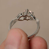 2ct Round Cut Peach Morganite Engagement Ring 14k White Gold Finish Infinity
