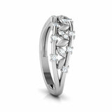 1Ct Round Cut Diamond Leaf Vine Nature Engagement Ring 14K White Gold Finish