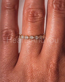 0.2ct Pear Simulated Diamond Eternity Milgrain Wed Band 14k Yellow Gold Plated