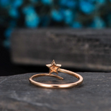 0.5ct Round Cut Diamond Engagement Ring 14k Rose Gold Finish Star Shape Bypass