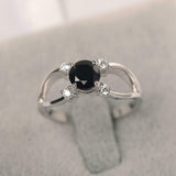 1ct Round Cut Diamond Split Band Solitaire Round Accent Ring 14k White Gold Over