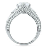 3.5ct Round Cut VVS1D Diamond Engagement Ring Split Shank 14k White Gold Finish