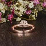 Milgrain Solitaire with Accents Ring 1.5ct Round Cut Diamond 18k RoseGold Finish