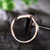 0.6ct Wedding Ring Band Round Cut Diamond Unique Split Shank 14k RoseGold Finish