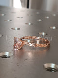 1ct Round Simulated Peach Morganite Minimalist Twist Ring 14k Rose Gold Plated