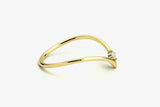 0.5ct Round Cut Diamond V Shaped Curved Stackable Band 14k Yellow Gold Finish