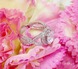 Halo Split Shank Engagement Ring 1.6ct Round Cut Diamond 14k White Gold Finish