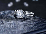 2.2ct Engagement Ring Round Cut Diamond Infinity Design 14k White Gold Finish