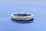 1.4ct Round Cut Diamond Wedding Band Mligrain Filigree 14k White Gold Finish