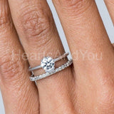 0.15ct Round Cut Moissanite Stylish Solitaire Women Ring 14k White Gold Plated