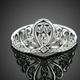2.3ct Round Cut VVS1D Diamond Engagement Ring 14k White Gold Finish Crown Design