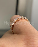 0.5ct Marquise Simulated Diamond Half Eternity Wedding Band 14k Rose Gold Plated