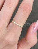 0.1ct Round Cut Moissanite Minimalist Women Wedding Band 14k Yellow Gold Plated