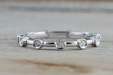 0.5ct Round Cut Diamond Wedding Ring Band 14k White Gold Finish Bezel Set Petite