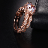 3ct Round Cut Diamond Engagement Ring 14k Rose Gold Finish Milgrain Bridal Set