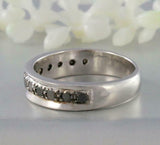 2ct Round Black Diamond Wedding Band Stackable Half Eternity 14k White Gold Over