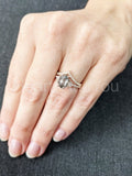 0.5ct Round Cut Moissanite Curved Women Wedding Band 14k Rose Gold Plated