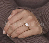 1ct Emerald Cut Simulated Diamond Solitaire Wedding Ring 14k Yellow Gold Plated