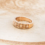 0.2ct Round Cut Moissanite Floral Design Women Wedding Band 14k Rose Gold Plated