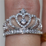 3ct Round Cut Diamond Engagement Ring 14k White Gold Finish Crown Wedding Design