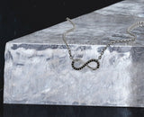 0.3ct Round Simulated Black Diamond Infinity Pendant Chain 14k White Gold Plated