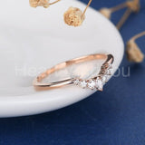 0.5ct Marquise Cut Simulated Diamond Minimalist Wedding Band 14k RoseGold Plated