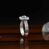 1.5ct Round Cut VVS1 Diamond Engagement Ring 14k WhiteGold Finish Halo Solitaire