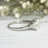 3Ct Princess Cut Diamond Accents Solitaire Engagement Ring 14K White Gold Finish