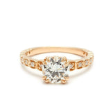 1.5ct Round Cut VVS1D Diamond Solitaire with Accents Ring 14k Yellow Gold Finish