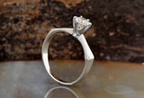 Unique Solitaire Engagement Ring 1ct Round Cut Diamond 14k White Gold Finish