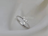 0.01ct Round Cut Moissanite Flying Bird Engagement Ring 14k White Gold Plated