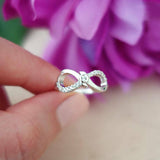 0.5ct Round Cut Diamond Infinity Engagement Ring 14k White Gold Finish New