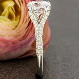 1ct Round Cut Diamond Elegant Solitaire Engagement Ring 14k White Gold Finish